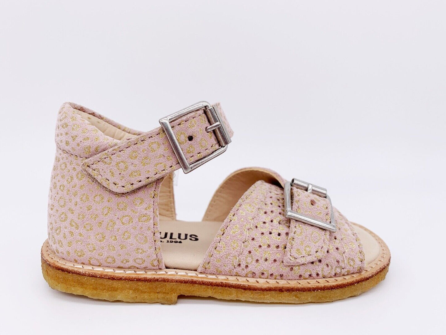 Lauflernsandale rosa gold, powder leopard