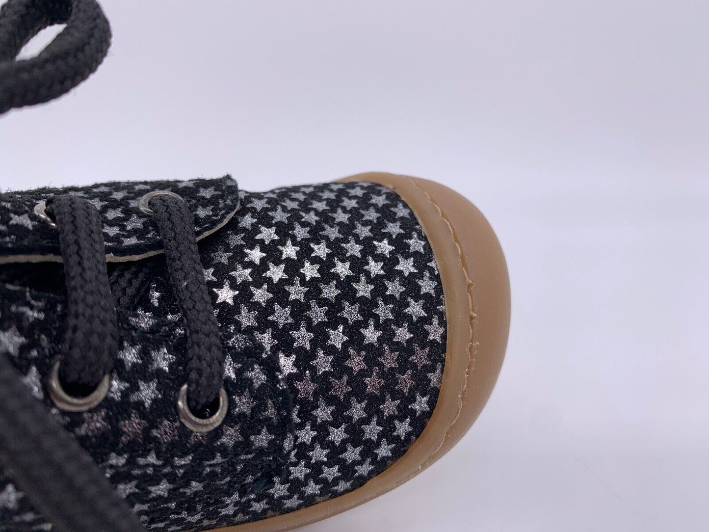 Sneaker, Lauflernschuh, Sterne Silber Schwarz