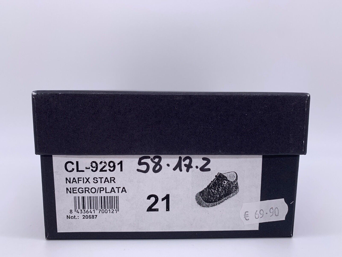 Sneaker, Lauflernschuh, Sterne Silber Schwarz
