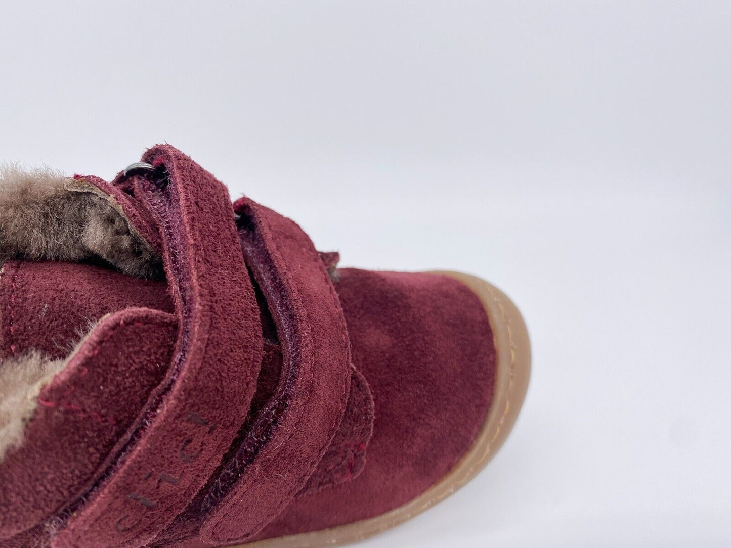 Sneaker, Lammfellschuh, Lauflernschuh, rot Bordo