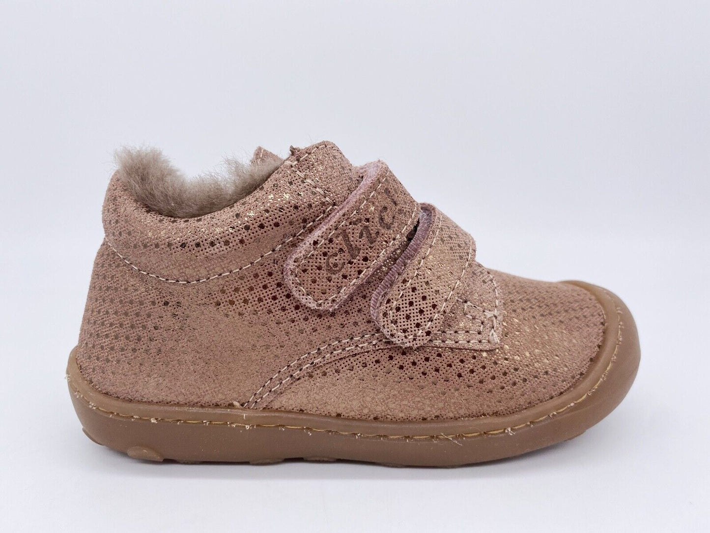 Sneaker, Lammfellschuh, Lauflernschuh, rosa gold