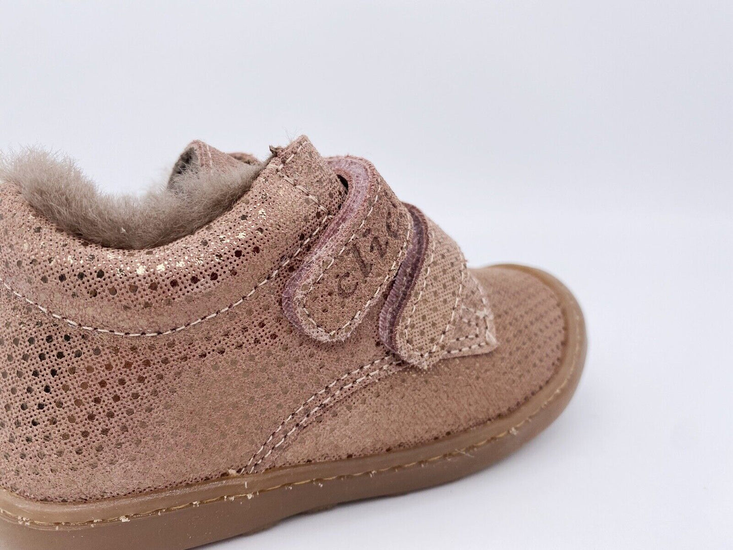 Sneaker, Lammfellschuh, Lauflernschuh, rosa gold