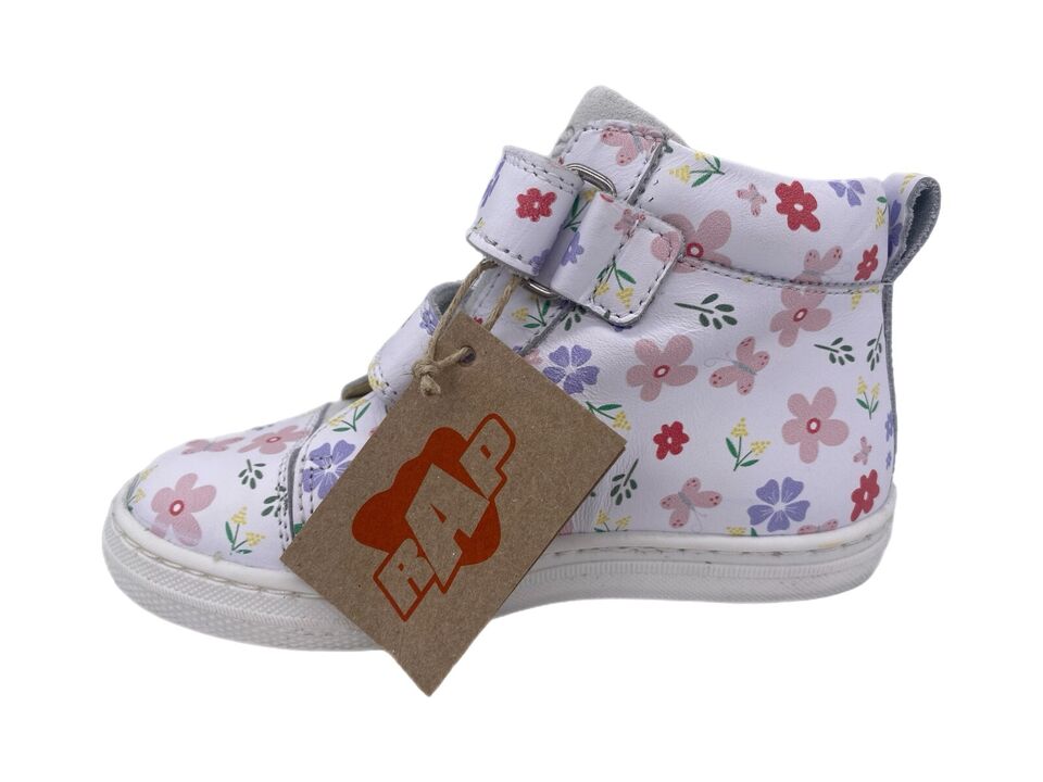Sneaker SYDNEY medium fit white flowers