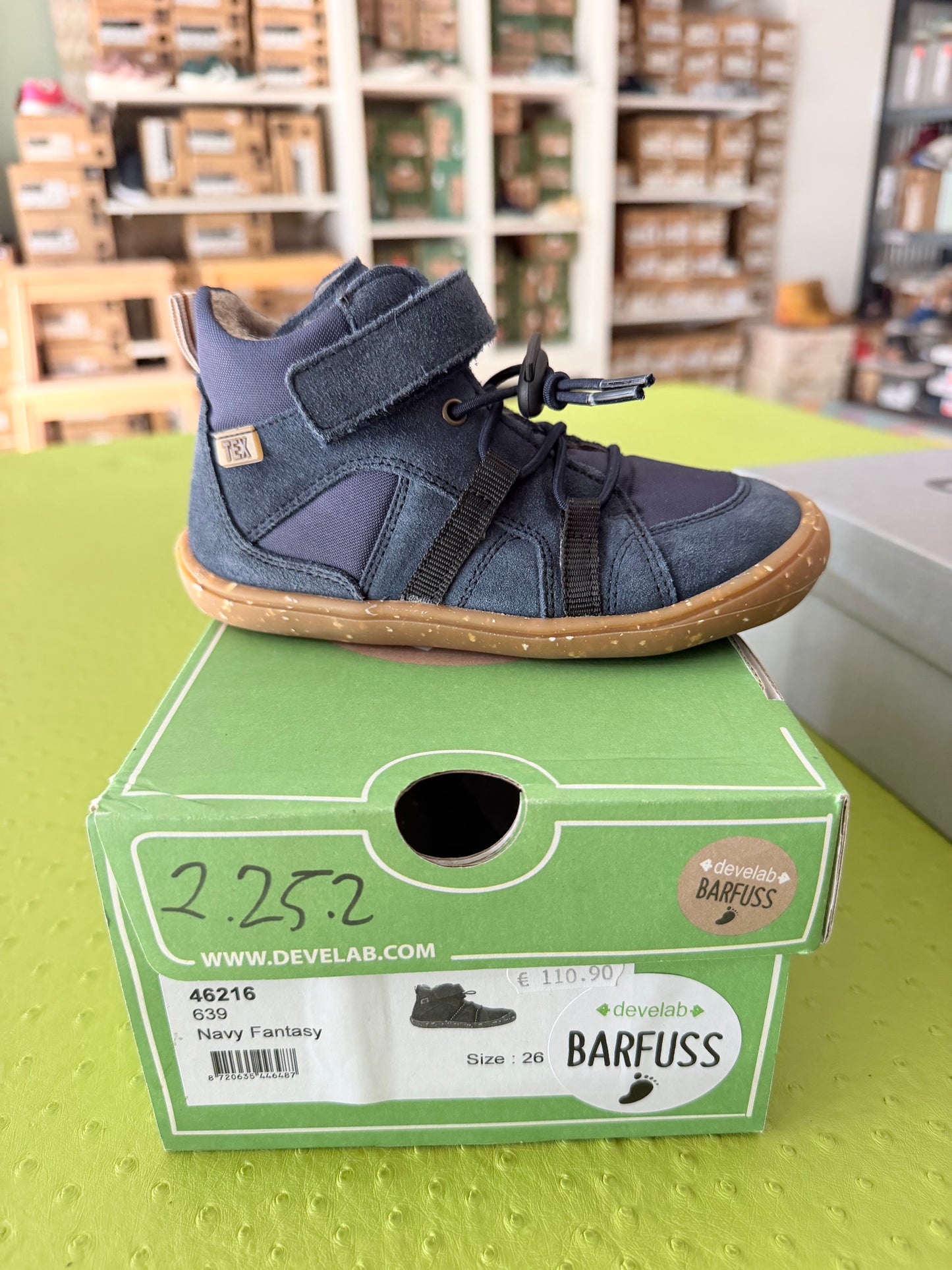 Halbhoher Sneaker blau Wollwalk TEX-Membran BARFUSS