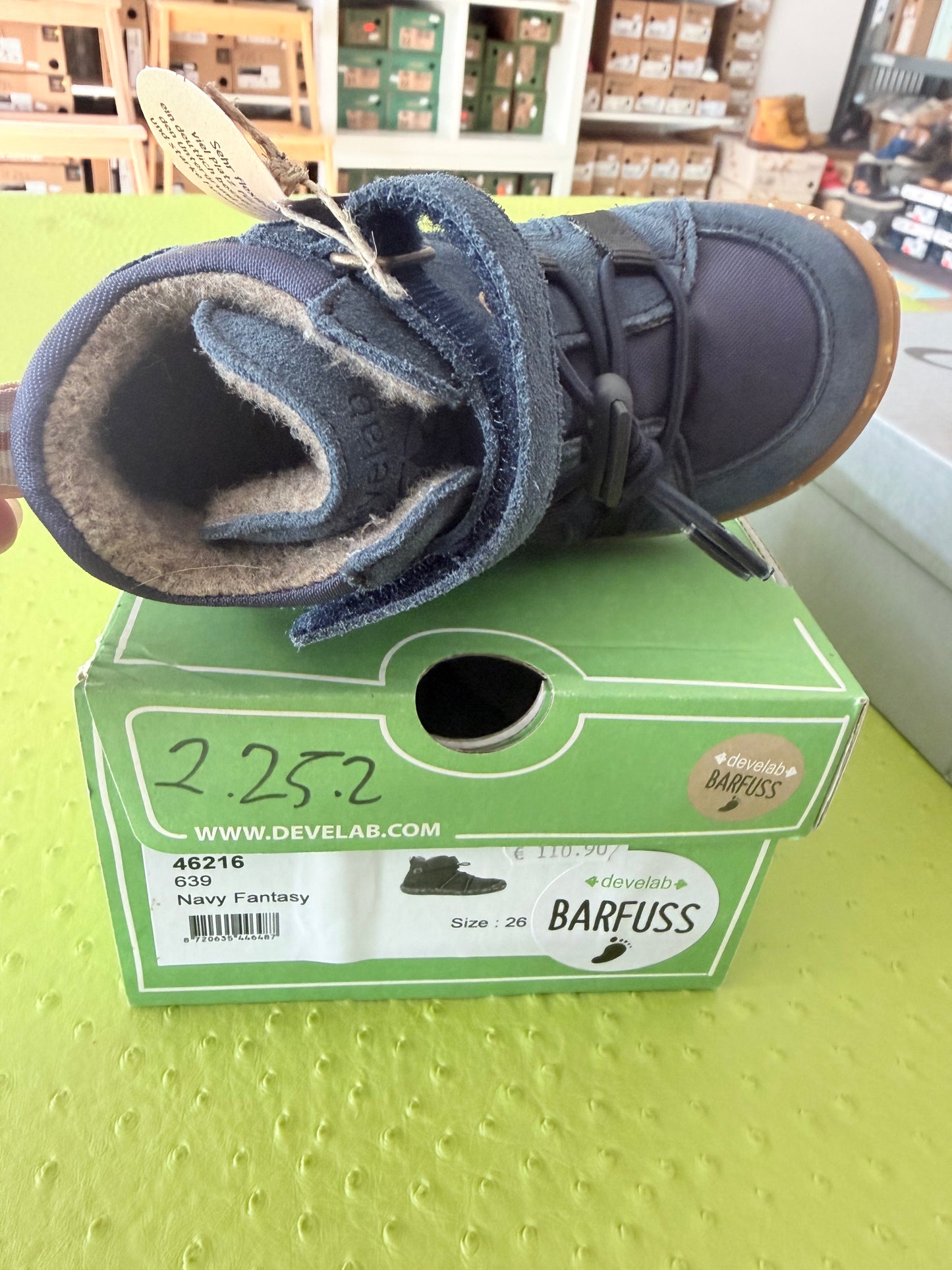 Halbhoher Sneaker blau Wollwalk TEX-Membran BARFUSS