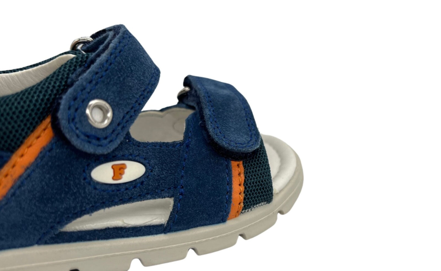 Lauflernschuh, Sandale (Falcotto) Sommer, blau, orange