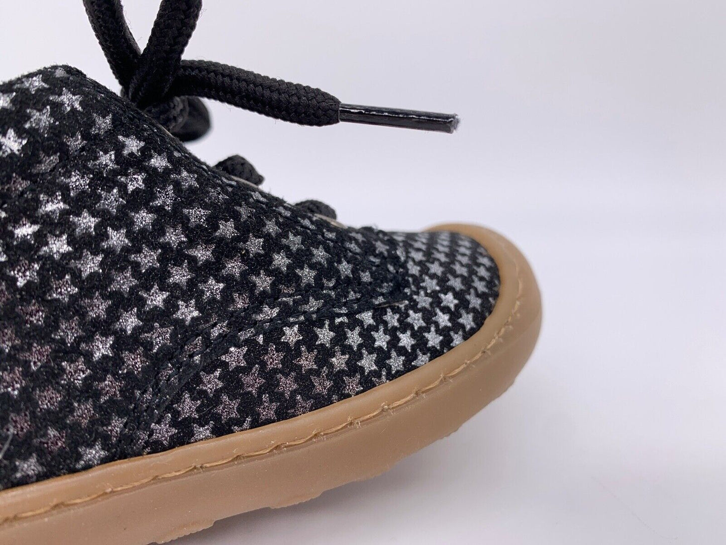 Sneaker, Lauflernschuh, Sterne Silber Schwarz