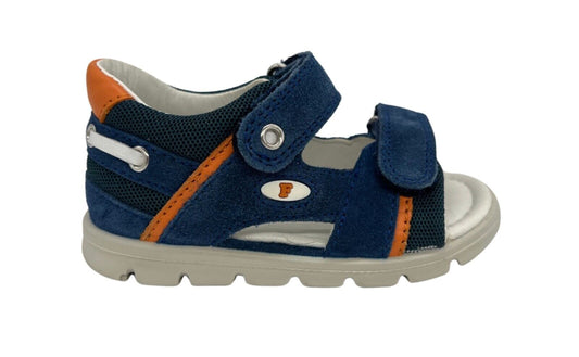 Lauflernschuh, Sandale (Falcotto) Sommer, blau, orange