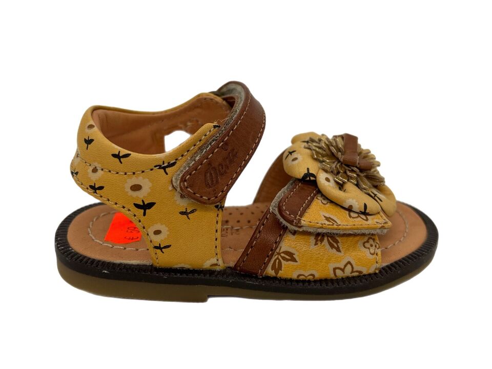 Sandalen VINTAGE Flower gelb braun