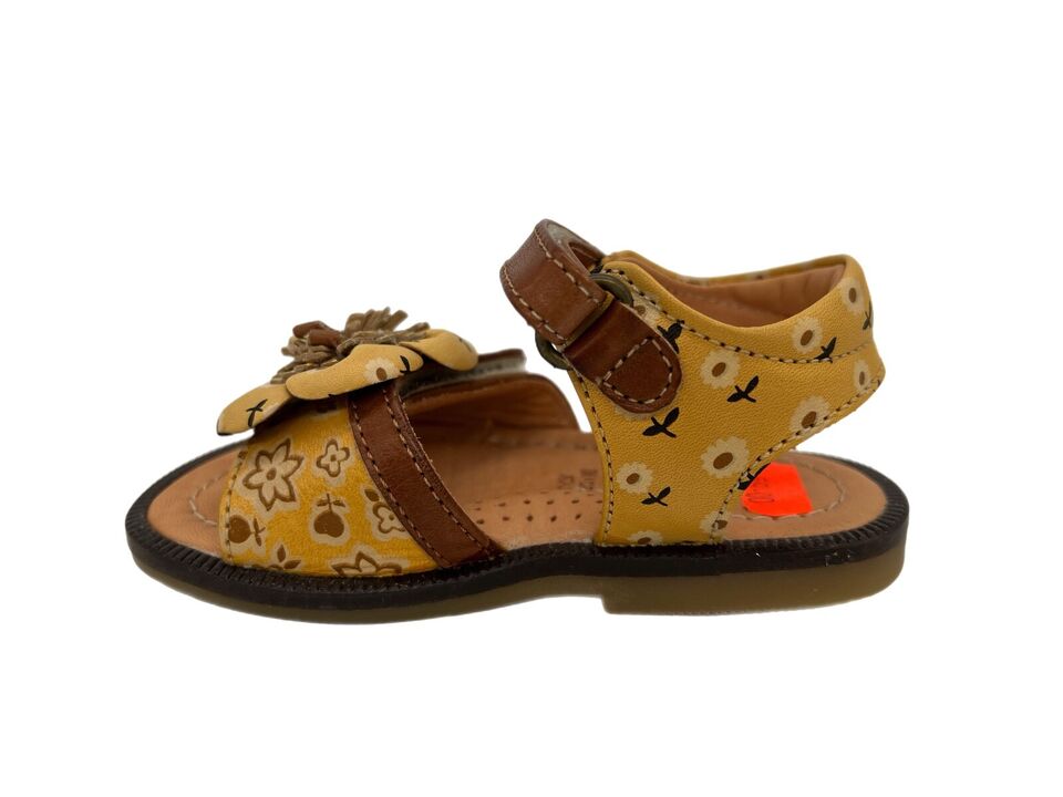 Sandalen VINTAGE Flower gelb braun